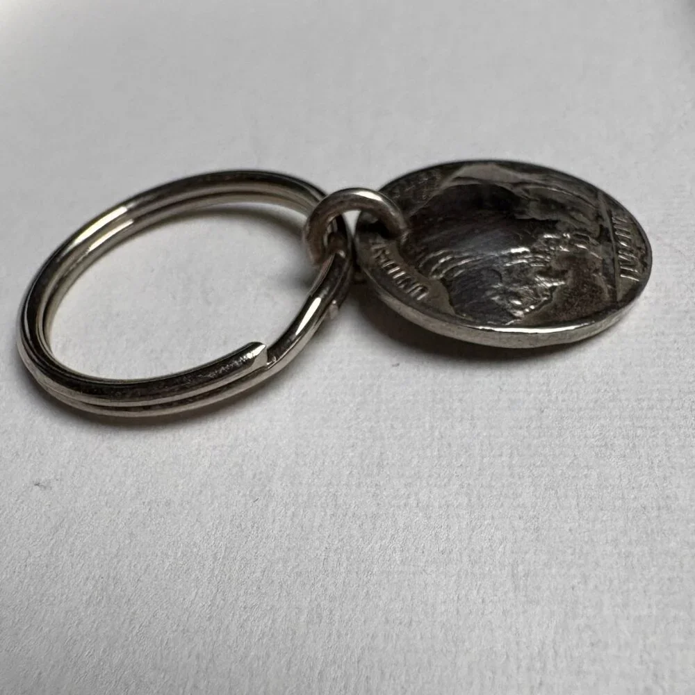 Made From Coins Buffalo Nickel Keyring – Handcrafted Artisan Design – NWOT